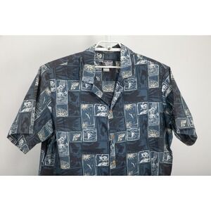 Kona Coast Shirt Mens 2X Gray Birds Floral Hawaiian Aloha